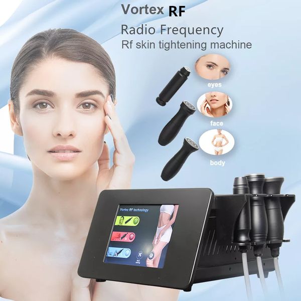 Estética Quantum Vortex RF em camadas de aquecimento da pele que aperta a máquina de esculpir o corpo Radiofrequência Face Skin Lift Máquina de emagrecimento corporal para remoção de rugas