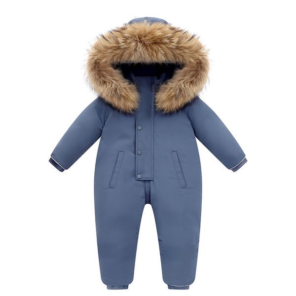 Piumino 30 Gradi Russia Inverno Bambini Tuta Impermeabile Vera Pelliccia Bambini Tuta 15 Anni Neonato Pagliaccetto Snowsuit 221125