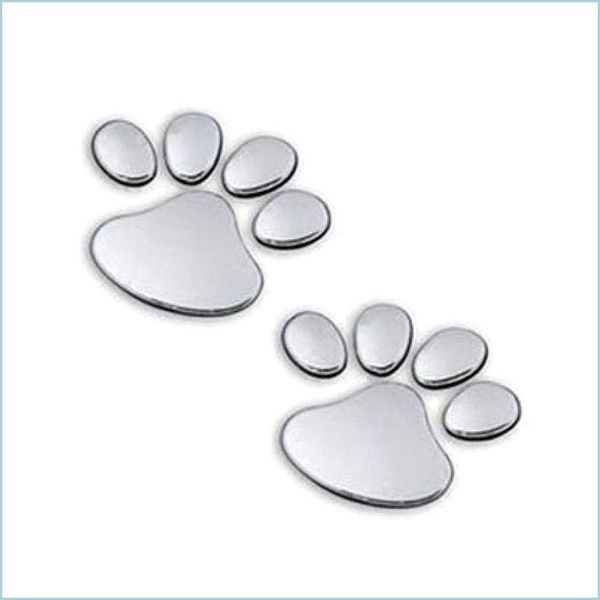 Altri adesivi decorativi Design carino Adesivo per auto Materiale in PVC Mti Colore Quattro colori Modello di impronta animale 3D Cane Gatto Orso Footp Dhlra