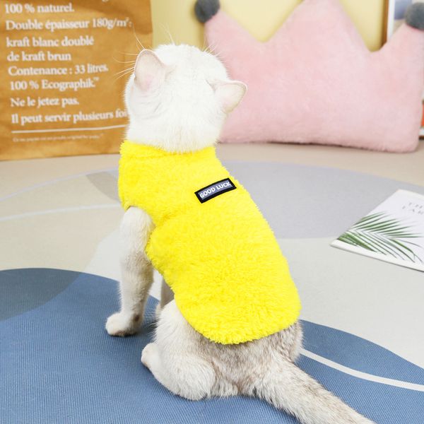 2022 New Xxs Dog Clothing Pet Cat Winter Warm Clothes Gilet morbido Costume senza maniche di base Vestiti per tazze da tè