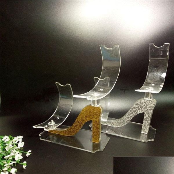 Portaoggetti Scaffali Espositore in acrilico Portaoggetti in plastica Scaffale di supporto Scaffale Tacchi alti Espositori per scarpe da donna Stand D Fr Dhhj1