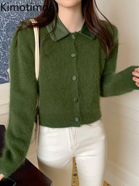 Damenpullover Kimotimo Sticks Pop Kragen Pullover Jacke Frauen 2022 Herbst Winter Puff Teig Ärmel Weste Französisch Retro Temperament Westen Top J220915