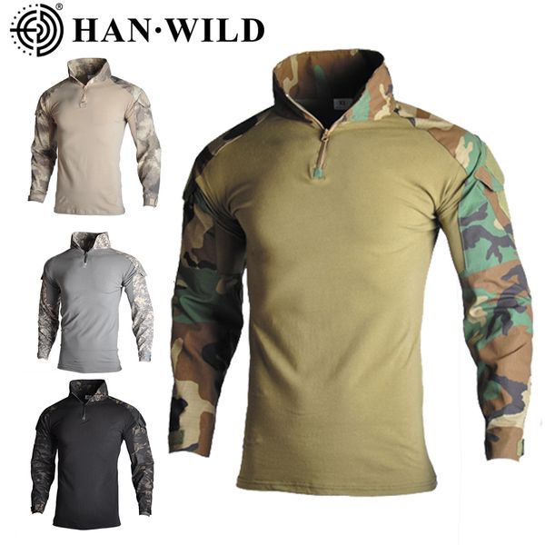 Outdoor Camisetas Camuflagem Tática Homens Militares Multicam Exército dos EUA Combate Assalto Camo Militar Uniforme Airsoft Respirável Caminhadas Camisa de Pesca 221128