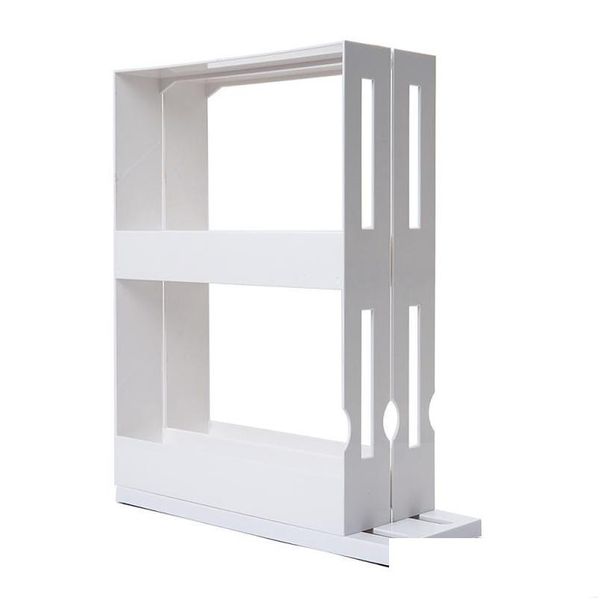 Suportes de armazenamento racks spice organizador rack mtifunction prateleira de armazenamento slide armário de cozinha armário armário de 4 v2 gota de dhp85