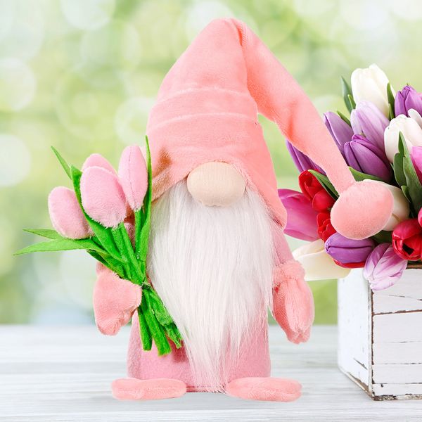 Décorations de jardin Tulipe Rudolph Poupée Jouets Gnome Poupées Fête des Mères Noël Saint Valentin Cadeau Figurine De Bureau Ornements Poupée Sans Visage Décor À La Maison Cadeaux 221126