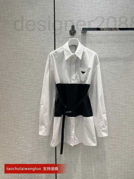 Vestidos casuais designer em preto e branco A saia de camisa costura é doce pequena pequena, o vestido pode ser devolvido trocado por n60m