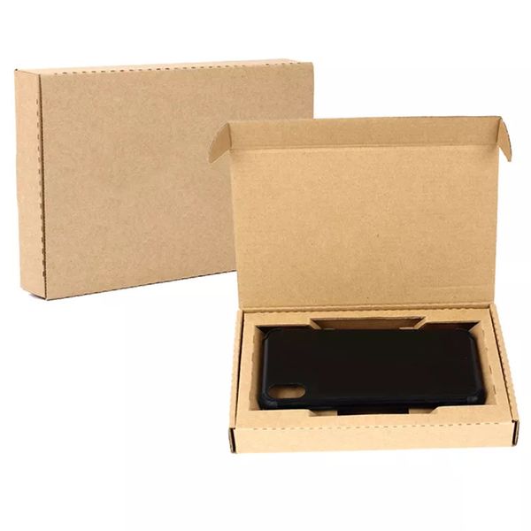 Recycelte, biologisch abbaubare, individuell bedruckte Kraftpapierbox für Handyhüllen-Verpackungsbox für iPhone 11 12 13 14 Pro Max A341