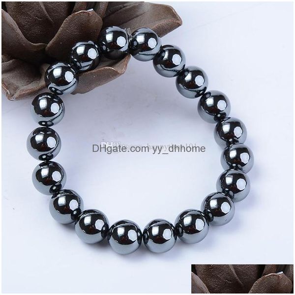 Braccialetti con ciondoli Fascino Nero Magnetico Ematite Pietra Terapia Braccialetti con perline Amico Bracciale con perline Braccialetti con ciondoli Gioielli per donna Uomo Dr Dhif4