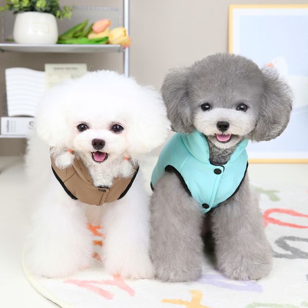 2022 PET XS Roupos de cachorro Dog Spaces -traje de traje de traje de traje de vestuário de pêlos de vestuário Puppy de lã de lã quente Puppy Duas pernas Casaco de colete de algodão para médio pequeno