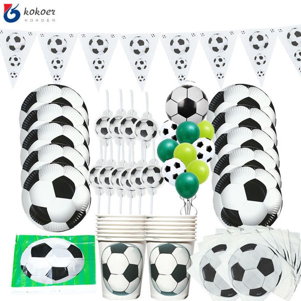 Tek Kullanımlık Yemek Takımı 1SET Futbol Futbol Partisi Dekorasyon Tema Tahsilatı Dekor Boy 221128