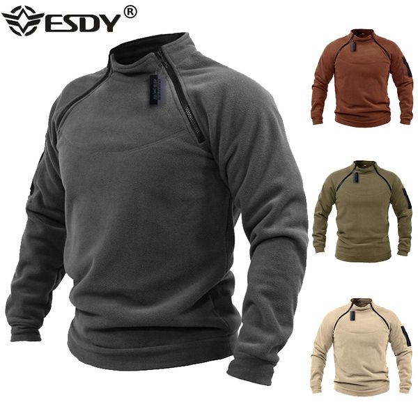 Männer Jacken Taktische Outdoor Jacke Jagd Kleidung Warm Zipper Fleece Pullover Mann Winddicht Frühling Winter Mantel Thermo Unterwäsche 4XL 221124