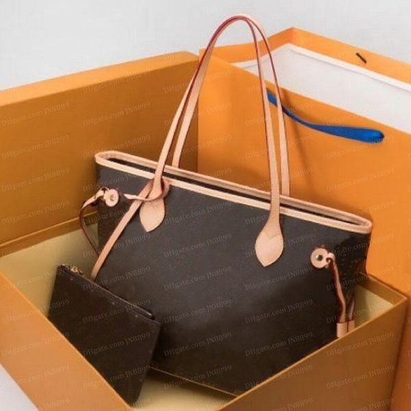 Moda feminina bolsa de designers bolsas 2 pçs bolsa de ombro bolsa mensageiro bolsas porta cartão de crédito bolsa de moedas tote bolsa feminina carteira com saco de pó original jn8899