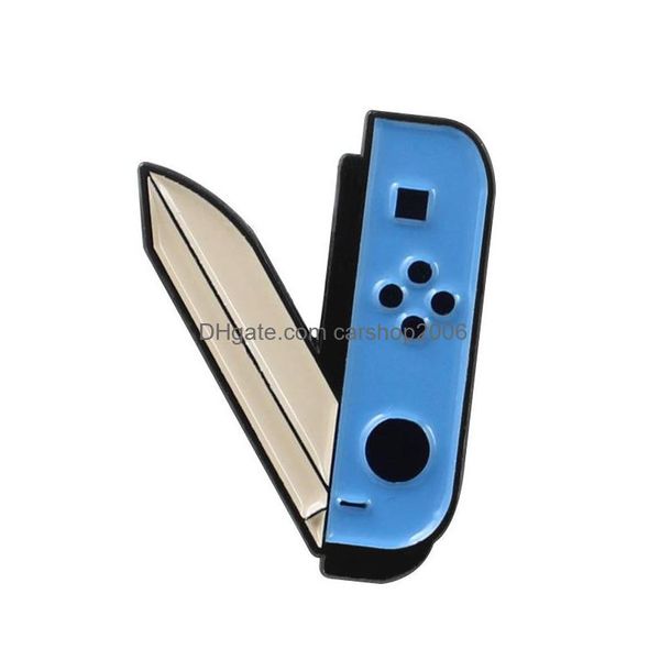 Pins Spettoni cartone animato Forma a forma di coltello per ragazze gamepad smalto perno all'ingrosso di tendenza alla personalità badge metal gioielli sMal dh5bj