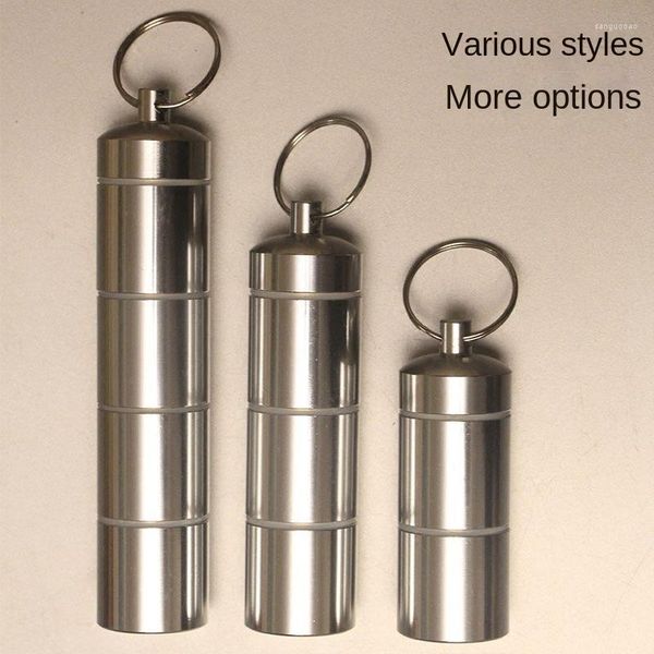 Bottiglie di stoccaggio Mini bottiglia per tappi per le orecchie da esterno in metallo con tenuta impermeabile in lega di alluminio