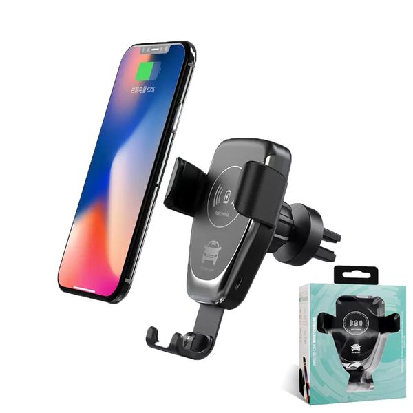 İPhone 11 için kablosuz şarj cihazı sahipleri Pro x Xs Max Samsung S10 S9 Not 8 Xiaomi Hızlı Şarj Araba Stand Telefon Tutucu 10W Hızlı Hava Havalandırma Yerçekimi Tüm Qi Cihazları C12