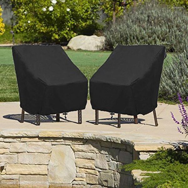 Stuhlabdeckungen Garten Parkland Terrasse staubdichtes BBQ Veranda UV -Schutz Stapel schwarzer Deckung Outdoor Möbel wasserdicht