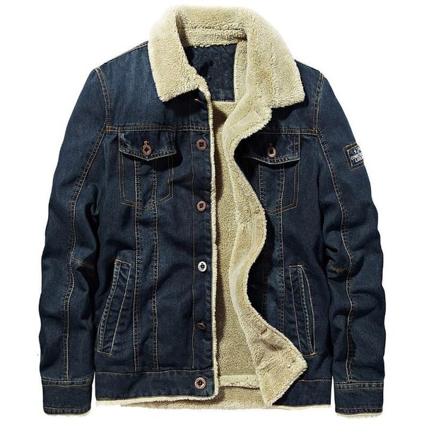 Erkekler Down Parkas Kış Kış Kırıcı Denim Ceket Erkekler dışarısı artı kadife sıcak kot ceket adam rahat kürk kalın polar kovboy parka boyut 5xl 6xl casaco 221124