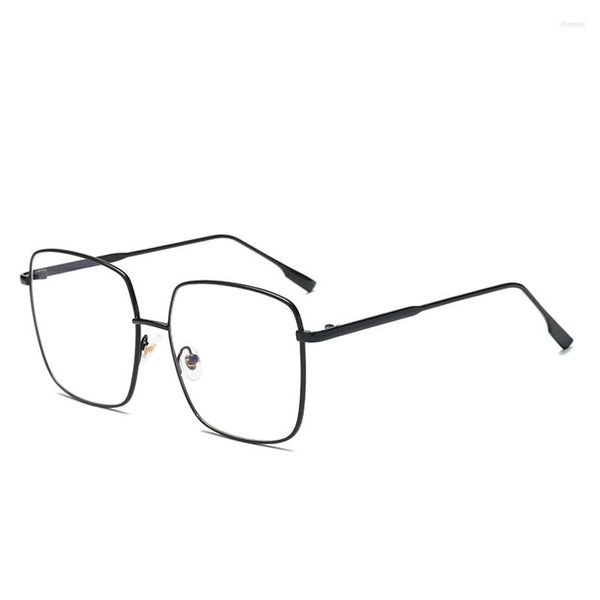 Солнцезащитные очки рамки большие квадратные металлические очки Женщины негабаритные золотые серебряные очки близовые очки миопии очки