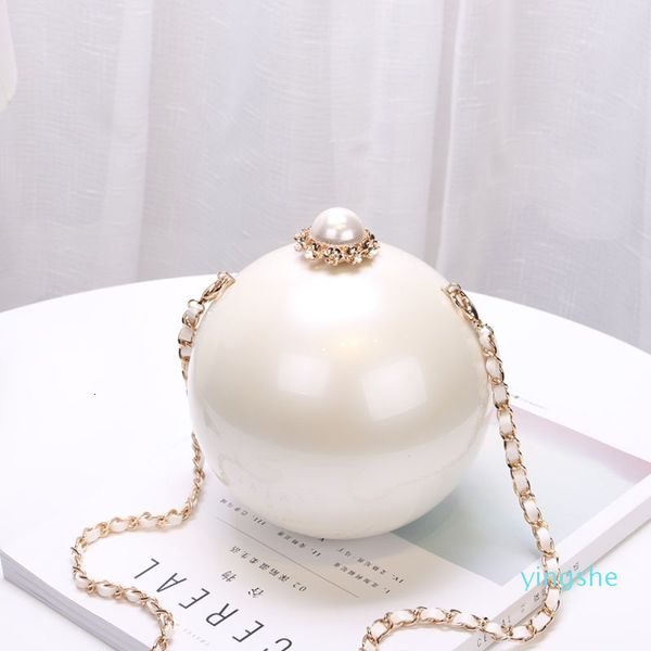 Borse da sera Fashion Design Pearl Ball Party Donna Borse Global Spherical Acrylic Hard Case Shoulder Small Crossbody Bag 221128