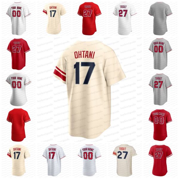 Camisa de beisebol City Connect Jerseys Shohei Ohtani Mike Trout Anthony Rendon Jared Walsh Taylor Ward Michael Lorenzen Raisel Iglesias Duffy Stitched