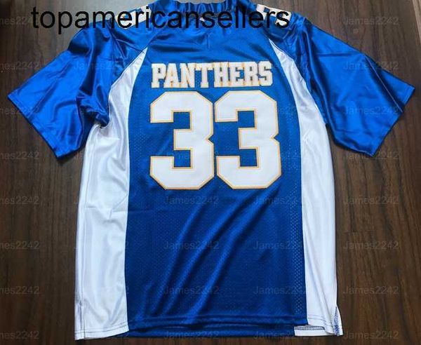 Tim Riggins #33 Friday Night Lights Paanthers Movie Herren-Fußballtrikot, komplett genäht, Blau, S-3XL