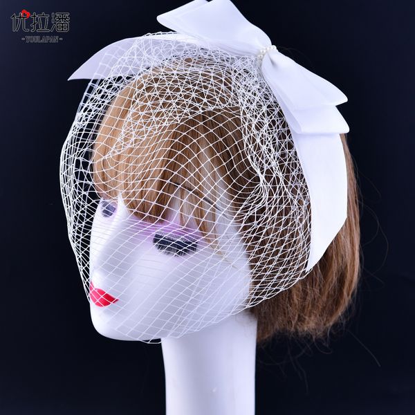 Festive Party Accessory Hairhoop Bowknot Veil barroco Barroque Bridal Headwear Mesh Rhinestone con joyas Accesorios para el cabello Headpieces de novia VA03