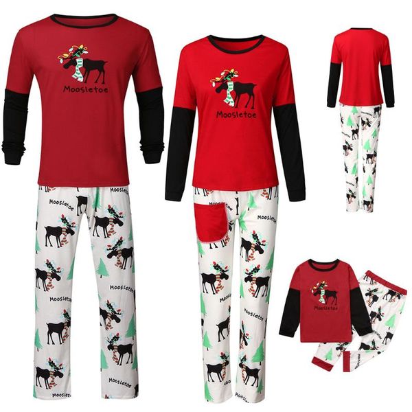 Мужские спортивные костюмы Рождественская одежда набор 2022 года Red Merry Merry Pajamas Семейный мужчина папа пижамский костюм 19S11