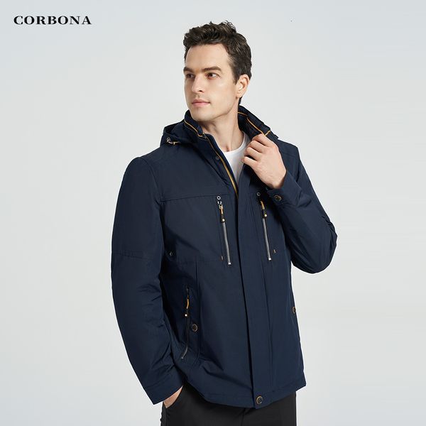 Parka da uomo in piumino stile CORBONA Giacca oversize in cotone autunnale resistente alle intemperie Business Casual Cappotto invernale da esterno Cappello staccabile Parka 221129