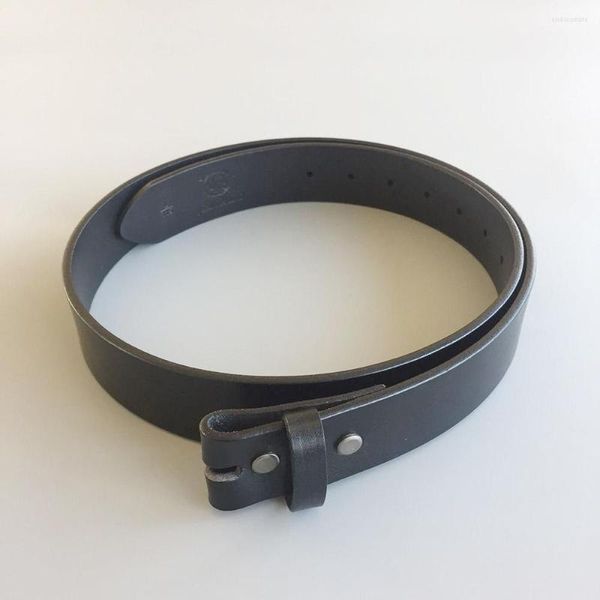 Cinture Cintura classica in vera pelle nera solida con vere viti su Gurtel BELT1-014BK