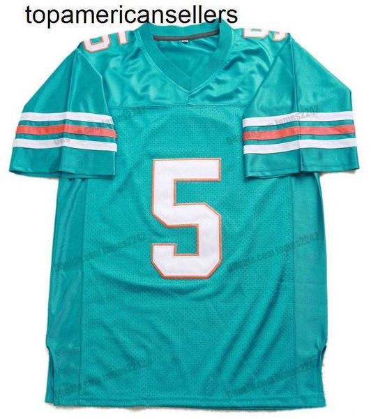 Ray Finkle # 5 Ace Ventura Football Jersey Pet Detective Movie Maglie verdi da uomo tutte cucite