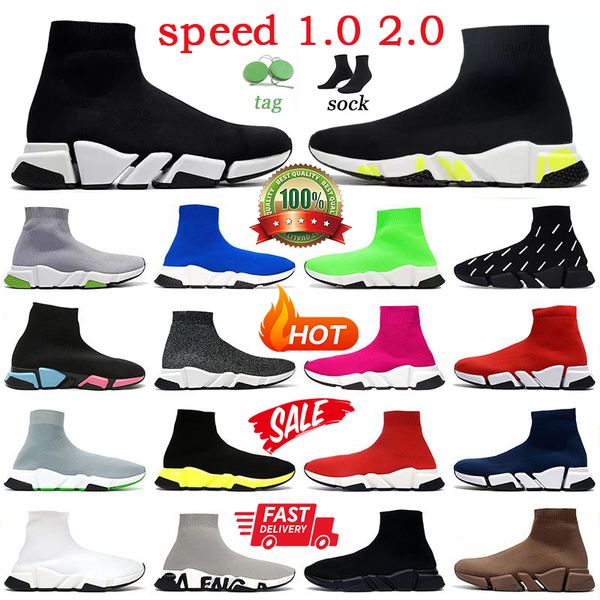 Scarpe firmate Calzino Stivali Speed 1.0 2.0 Stivaletti in maglia da donna Sneakers da uomo Original Lady Nero Bianco Rosso Pizzo Tennis Piattaforma da allenamento Jogging Des Chaussures