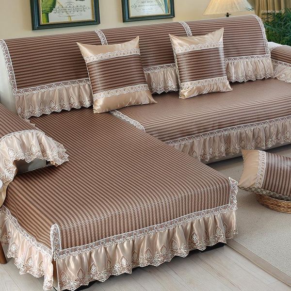 Camas de cadeira Sofá moderno simples tapetes europeanos de seda de seda europeia conjuntos de skid de 1 pcs