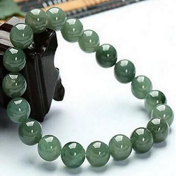 Pulseira chinesa 100% natural Hetian Nephrite jade com miçangas 12 mm