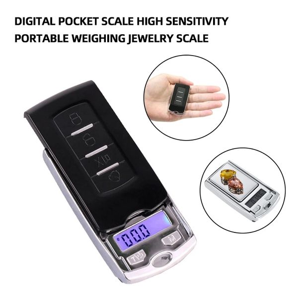 Mini escalas digitais LCD 100/200g 0,01g Electronic alta precisão Escalas de bolso Gram Balance Gold Jewelry Weight Scale com caixa de varejo