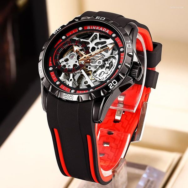 Нарученные часы подлинные бренды смотрят мужские механические часы автоматические роскошные водонепроницаемые полые модные модные знаменитые Reloj hombre