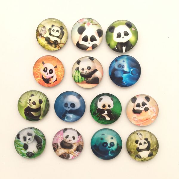 Weihnachtsdekorationen 14 teile / los Kawaii Panda Kristallglas Kühlschrankmagnet Cartoon Tier Nachricht Aufkleber KitchenHome Decor Party Geschenk 221129