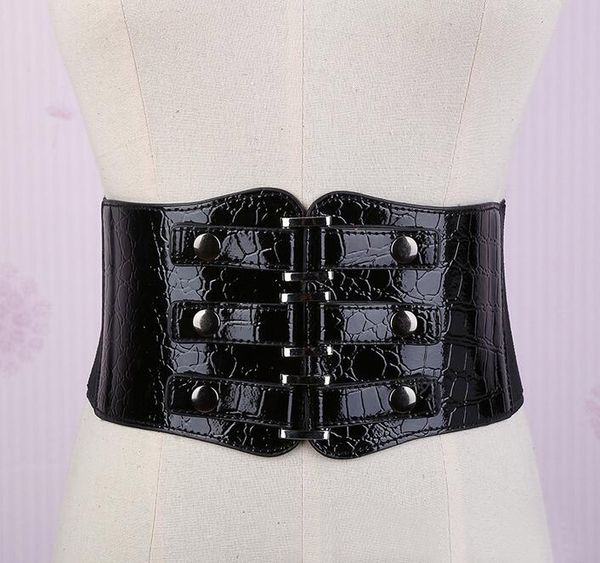 Kostüm Zubehör Neue Metall Punk Niet Breite Gürtel Schlank Korsett frauen Kummerbund Strap Gürtel Taille Weibliche Kleidung Zubehör