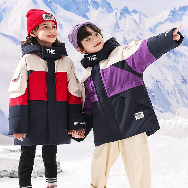 Piumino invernale Abbigliamento per bambini Ragazzi Ragazza Sport all'aria aperta Piumino Impermeabile Casual Caldo Teenager Addensare Giacca da neve Tuta da neve 221128