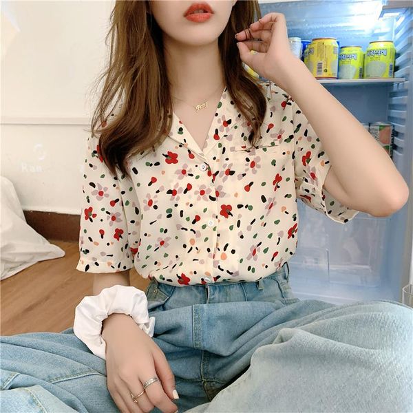 Bloups feminina Blusa feminina Camisa feminina Mulheres de tamanho grande roupas vintage PLUS TAMANHA MULHER MULHER COREAN Fashion Roupas BLUSAS MUJER TN2226