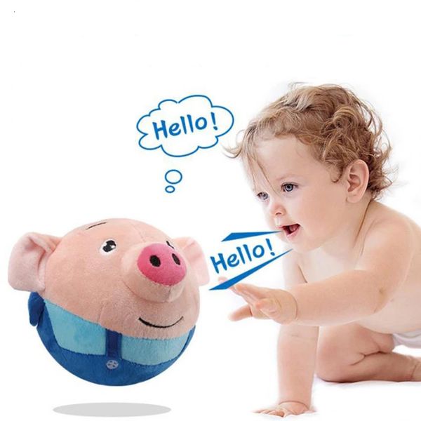 Plüschpuppen 999Songs Süße Musik Singen Elektronisches Babyspielzeug Hüpfendes Schwein Haustiere USB-Schallplatte Sprechendes Geschenkspielzeug für Kleinkinder Kinder 221129