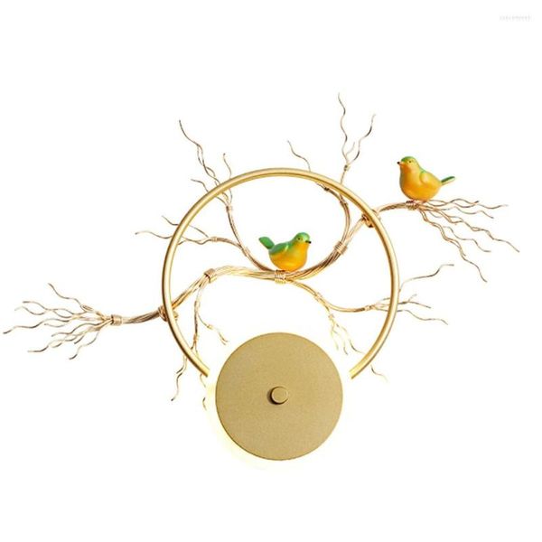 Tapeten Nordic Gold Ring Baum Zweig Vogel Led Wandleuchte Kinderzimmer Nachttischlampen Korridor Wandleuchte Licht