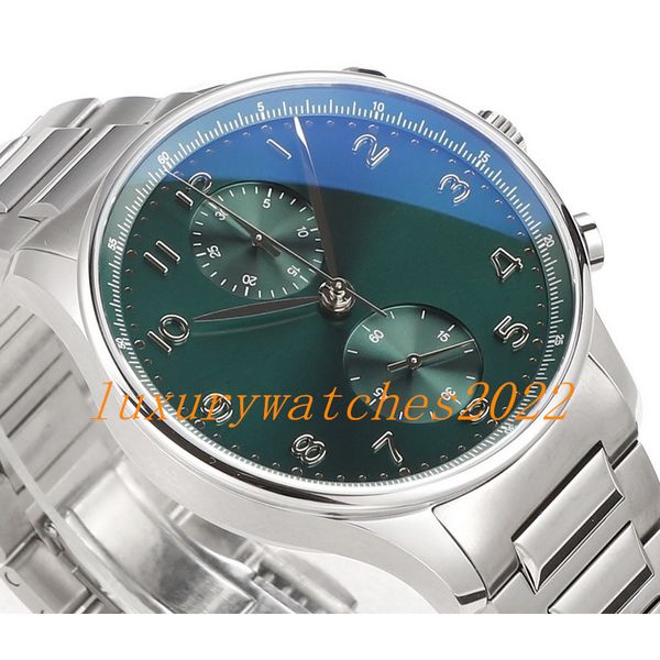 Relógio masculino de luxo 40 mm mostrador verde esmeralda vidro safira automático mecânico aço inoxidável fecho dobrável relógios de pulso modernos