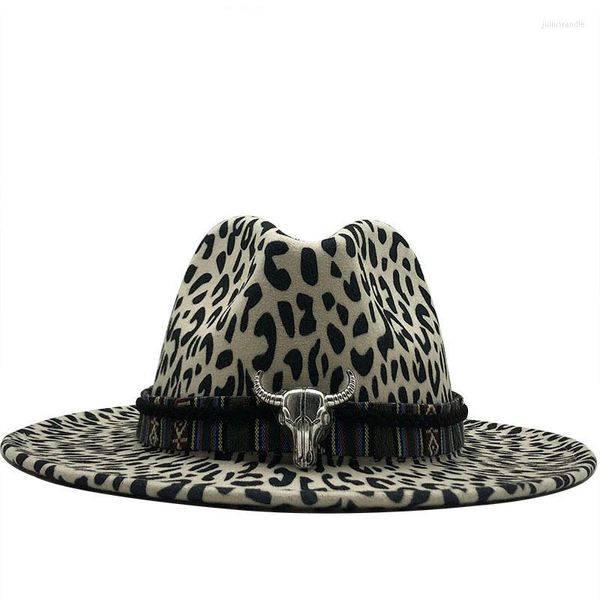 Berretti 6 pezzi cappello da cowboy con stampa leopardata cappelli stile Fedora in massa cappelli maschili femminili cappelli da donna in feltro cappelli Fedora per donna uomo donna uomo