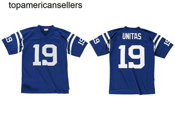 Maglia calcistica cucita 19 Johnny Unitas 1967 Maglie da rugby retrò uomini donne giovani s-6xl