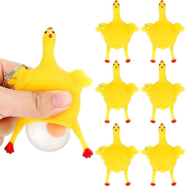 Dekompressionsspielzeug, lustiges Squishy-Spielzeug, Entlüftungshuhn, das ein Ei legt, zusammendrückbarer Poppit, Stress abbauen, Chird-Geschenke, Antistress-Schlüsselanhänger, Fingerspitzen für das Spiel 221129