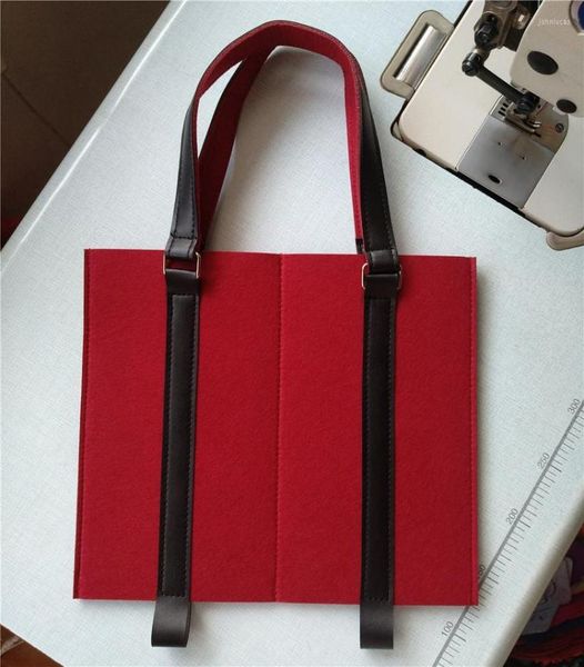 Confezione regalo 1 pezzo di birra champagne doppia bottiglia di vino rosso borsa regalo borsa in feltro per capelli manico lungo in pelle confezione 2 prevenzione delle cadute