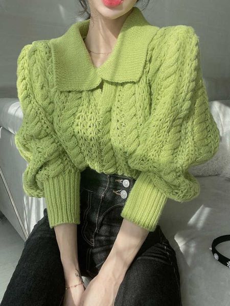 Женские свитера Jmprs Korean Fashion Women Женский свитер скрученный вязаный свитер.