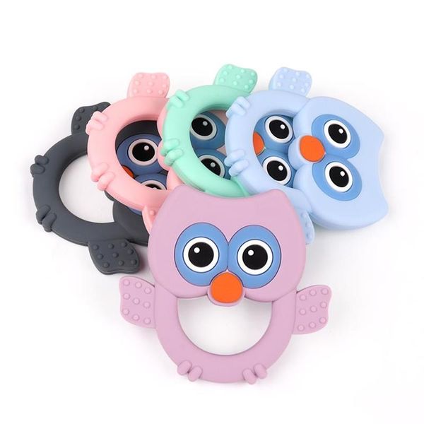 Creative Baby Teether Owl Food Animal de dentes de silicone Chew Charms Infantil Gift Domer Toys Toys 5 Cores