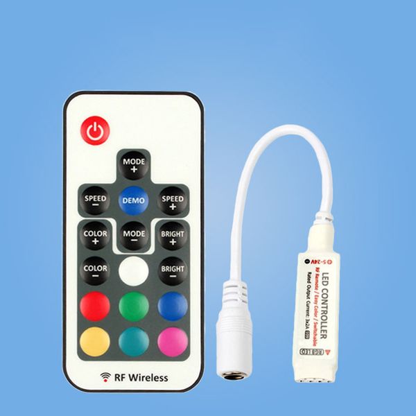 Mini Controller RGB Remote Control DC5-24V 17Key RF Wireless per illuminazione a nastro a strisce LED
