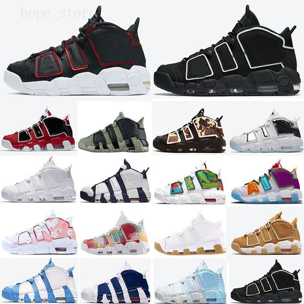 Scarpe da basket Uomo MoreUptempo 96 Total Maxes Scottie Pippen Bianco Varsity Rosso Verde Multi-colore Nero Bulls University Blu UNC UK Scarpe da ginnastica da donna Sneakers a1